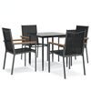 vidaXL 5 pcs conjunto de jantar para jardim textilene e a&ccedil;o preto
