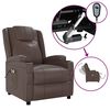 vidaXL Poltrona de massagens el&eacute;trica couro artificial castanho