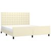vidaXL Estrutura de cama c/ cabeceira couro artificial 180x200cm creme