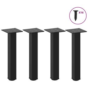 vidaXL P&eacute;s para mesa de centro 4 pe&ccedil;as, preto, 30-32 cm, a&ccedil;o