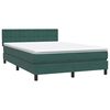 vidaXL Cama box spring c/ colch&atilde;o e LED 160x210 cm veludo verde escuro