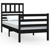 vidaXL Estrutura de cama solteiro 90x190 cm madeira maci&ccedil;a preto