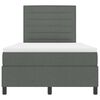 vidaXL Cama Box com colch&atilde;o Cinza Escuro 120 x 190 cm tecido