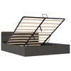 vidaXL Cama hidráulica c/ arrumação LED 180x200cm tecido cinza-escuro