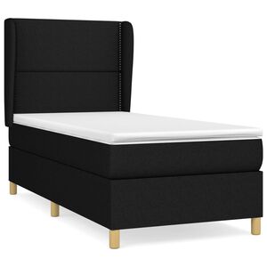 vidaXL Cama com molas/colch&atilde;o 80x200 cm tecido preto
