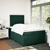 vidaXL Cama boxspring com colch&atilde;o 120x190 cm veludo verde-escuro