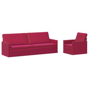 vidaXL Conjunto de Sof&aacute;s 2 pcs Vinho Vermelho Veludo (V)