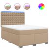 vidaXL Cama com molas/colch&atilde;o 160x200 cm couro artificial cappuccino