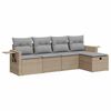 vidaXL 5 pcs conjunto de sof&aacute;s p/ jardim com almofad&otilde;es vime PE bege