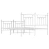 vidaXL Estrutura de cama com cabeceira e p&eacute;s 140x190 cm metal branco