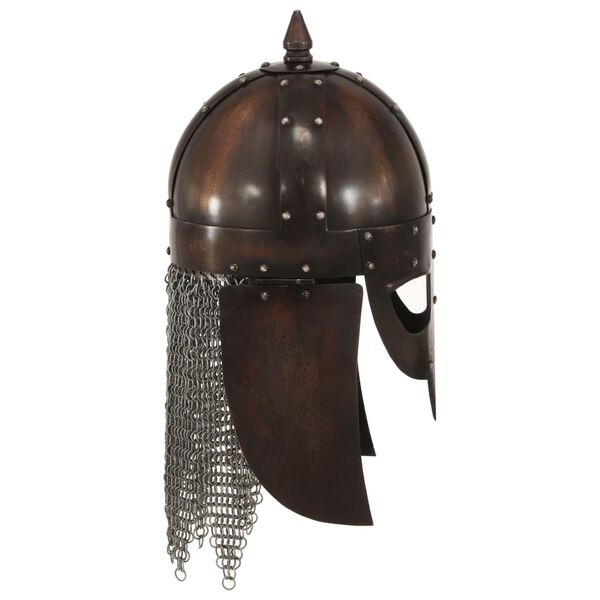 vidaXL Capacete soldado Viking réplica LARP aço cobre