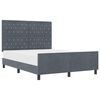 vidaXL Cama Box com cabeceira Cinzento escuro 140 x 190 cm Veludo