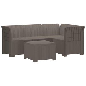 vidaXL Sof&aacute; de Jardim para 4 Pessoas Estilo Rattan PP Cinzento-claro