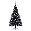 vidaXL &Aacute;rvore de Natal Artificial Pr&eacute;-iluminada Preto 180 cm PVC