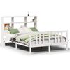 vidaXL Cama com estante sem colch&atilde;o 160x200 cm pinho maci&ccedil;o branco