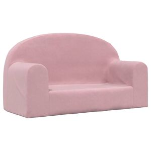 vidaXL Sof&aacute; infantil de 2 lugares pel&uacute;cia macia rosa
