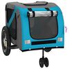 vidaXL Reboque de bicicleta p/ animais tecido oxford/ferro azul/preto