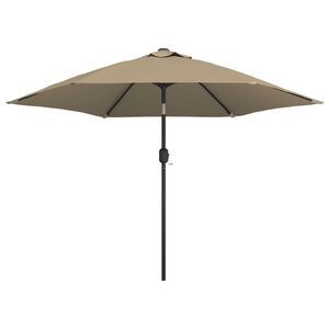 vidaXL Guarda-sol exterior c/ mastro metal 300 cm cinzento-acastanhado