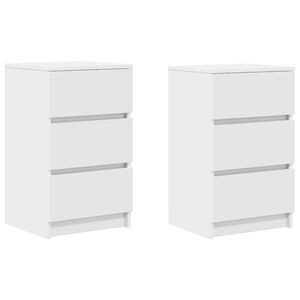 vidaXL Mesas de cabeceira 3 gavetas 2 pcs 39x35x65cm branco