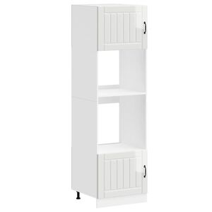 vidaXL Arm&aacute;rios forno 2pcs Lucca derivados madeira branco brilhante