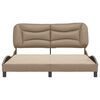 vidaXL Estrutura de cama sem colch&atilde;o Hvar 160x200 cm couro artificial cappuccino