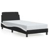 vidaXL Estrutura de cama Dover couro artificial preto e branco