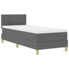 vidaXL Cama Box com colch&atilde;o Cinza Escuro 80 x 200 cm tecido
