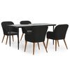 vidaXL 5 pcs conjunto de jantar p/ jardim c/ almofad&otilde;es preto