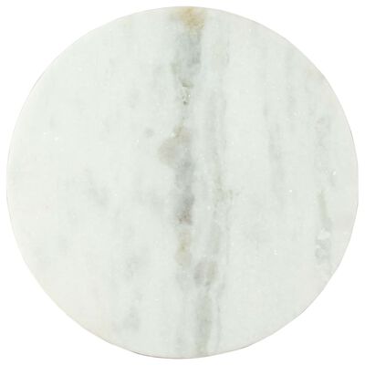 vidaXL Mesa de centro Ø50 cm mármore genuína maciça branco e preto