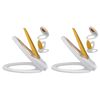 vidaXL Tampos sanita tampas fecho suave 2pcs pl&aacute;stico branco e amarelo