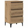 vidaXL Mesa de cabeceira c/ pernas metal 40x35x69cm carvalho artisiano