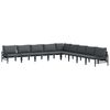 vidaXL Conjunto de Sof&aacute; de Jardim 9 unid. Preto A&ccedil;o