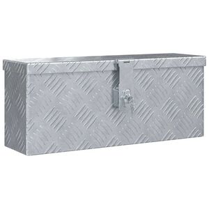 vidaXL Caixa de alum&iacute;nio 48,5x14x20 cm prateado
