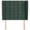 vidaXL Cabeceira cama c/ abas veludo 103x23x118/128 cm verde-escuro