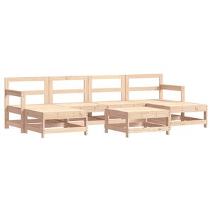 vidaXL 7 pcs conjunto lounge de jardim pinho maci&ccedil;o