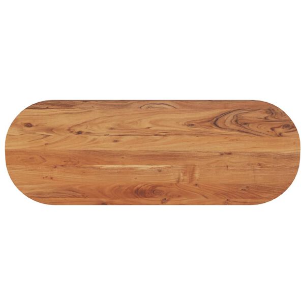 vidaXL Tampo de mesa oval 110x40x3,8 cm madeira de ac&aacute;cia maci&ccedil;a