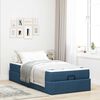 vidaXL Estrutura de cama com colch&atilde;o com colch&atilde;o 2 pcs Azul tecido