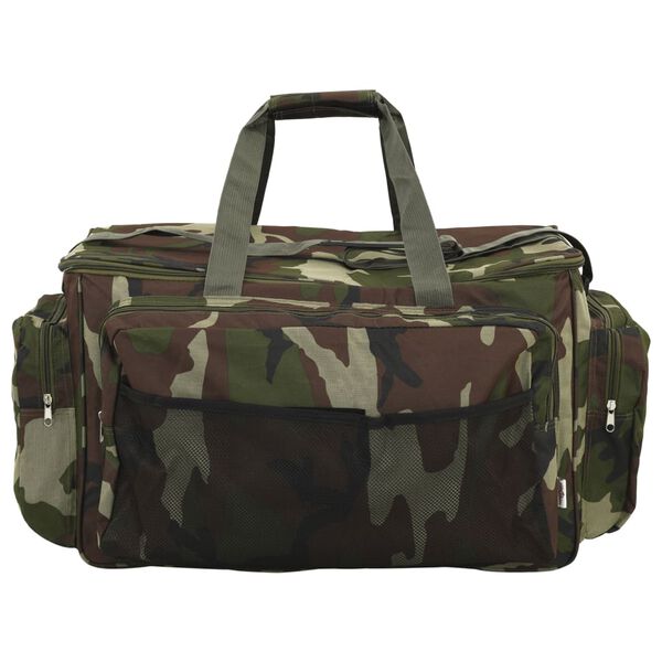 vidaXL Saco de pesca imperme&aacute;vel tecido oxford camuflagem verde