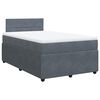 vidaXL Cama boxspring com colch&atilde;o 120x200 cm veludo cinzento-escuro