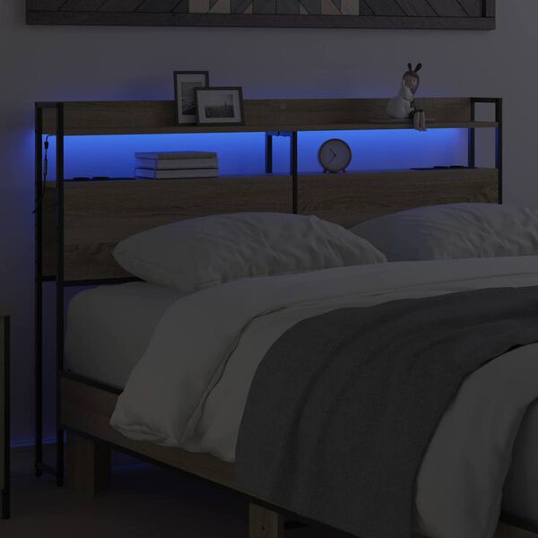 vidaXL Cabeceira de armazenamento com cabeceira Carvalho sonoma 150 cm