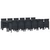 vidaXL Conjunto de Jantar para Jardim 13 pcs Antracite Rattan Polt