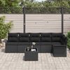 vidaXL Conjunto de Sof&aacute; de Jardim 7 pcs Preto Rattan Sint&eacute;tico