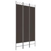 vidaXL Biombo/divis&oacute;ria com 3 pain&eacute;is 120x220 cm tecido castanho