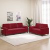 vidaXL 2 pcs conj. sof&aacute;s c/ almofadas/almofad&otilde;es veludo vermelho tinto