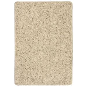 vidaXL Tapete shaggy 120x170 cm antiderrapante cor creme