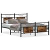 vidaXL Estrutura cama s/ colch&atilde;o derivados de madeira carvalho fumado