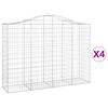 vidaXL Cestos gabi&atilde;o arqueados 4pcs 200x50x140/160cm ferro galvanizado