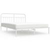 vidaXL Estrutura de cama com cabeceira 180x200 cm metal branco
