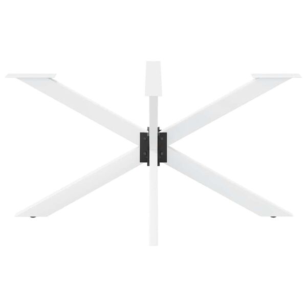 vidaXL P&eacute; de mesa de jantar em formato de aranha, branco, 150x78x(72-73) cm, a&ccedil;o