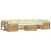 vidaXL Conjunto de Sof&aacute;s para Exterior 8 unid. Branco e Creme